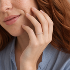 Sela Classic Shared Prong Eternity Lab-Grown Diamond Band in 14K Rose Gold, worn on hand