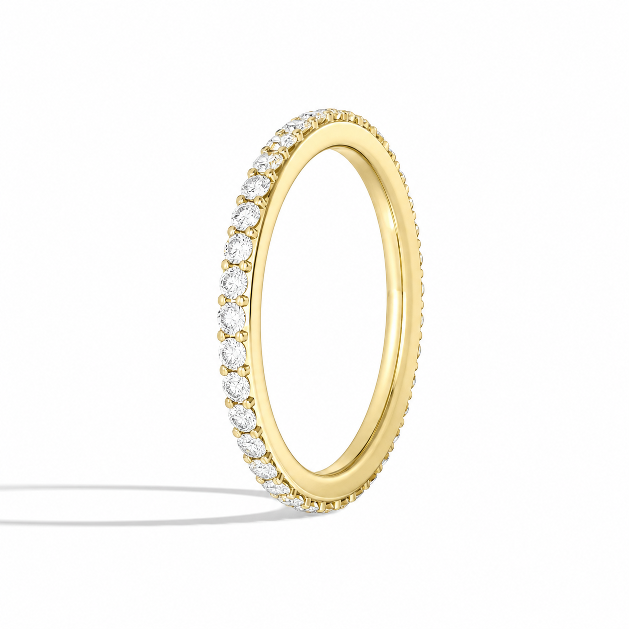 Sela Classic Shared Prong Eternity Diamond Band in 14K Yellow Gold second product view