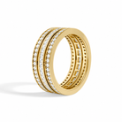 Doria Deco Three Row Eternity Diamond Wedding Band in 14K Yellow Gold second product view