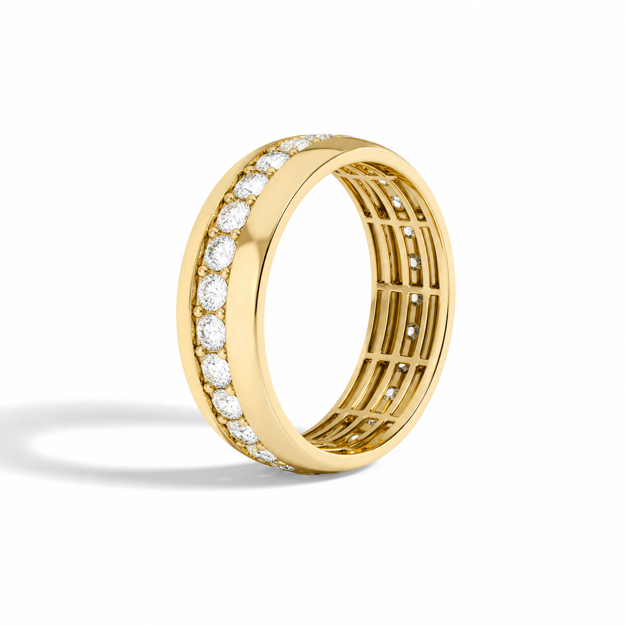 Brisa Men's Channel Eternity Diamond Wedding Band in 14K Yellow Gold second product view