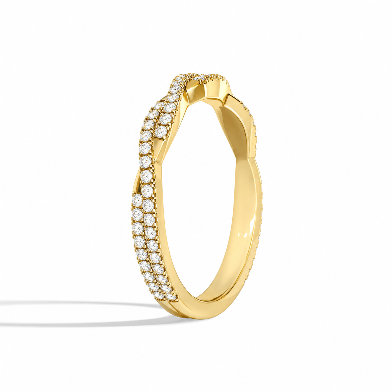 Camille Luxe Petite Twisted Vine Diamond Ring in 14K Yellow Gold second product view