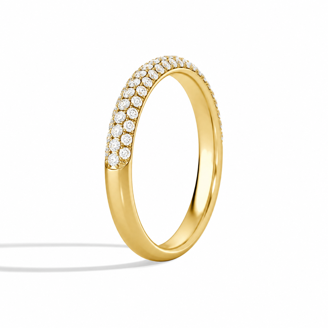 Liora Luxe Pave Half Coverage Diamond Ring in 14K Yellow Gold second product view