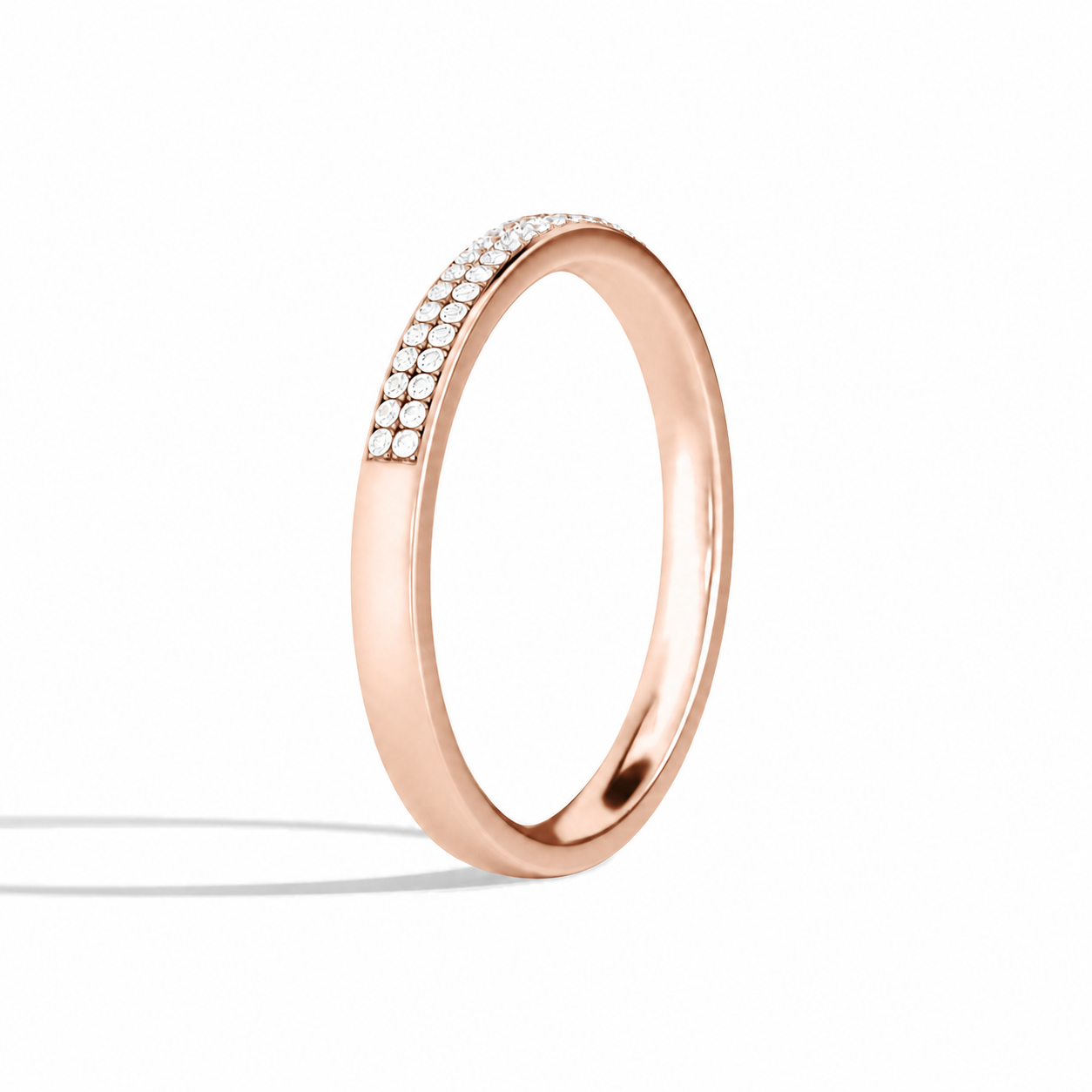 Lysandra Two Row Pave Diamond Ring in 14K Rose Gold second product view