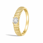 Jessamine Ribbed Shank Four Prong Solitaire Diamond Ring in 14K Yellow Gold second product view