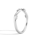 Brielle Stackable Wave Stacking Diamond Ring in Platinum second product view
