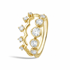 Maren Toi Et Moi Crowned Duo Stackable Half Eternity Diamond Band in 14K Yellow Gold second product view
