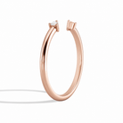 Valen Toi Et Moi Three Prong Duo Solitaire Open Diamond Ring in 14K Rose Gold second product view