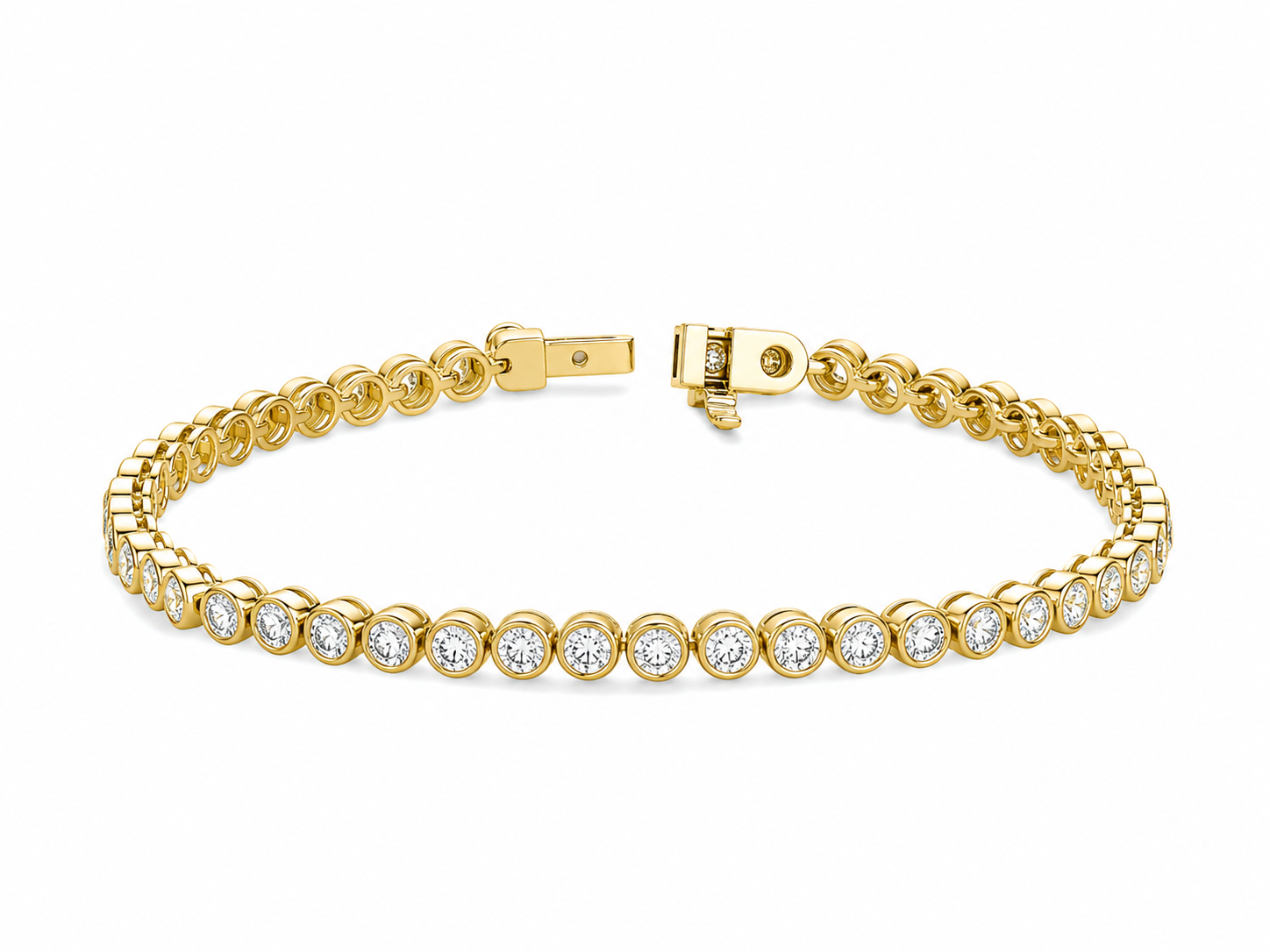 Faye Brilliant Bezel Diamond Tennis Bracelet in 18K Yellow Gold second product view