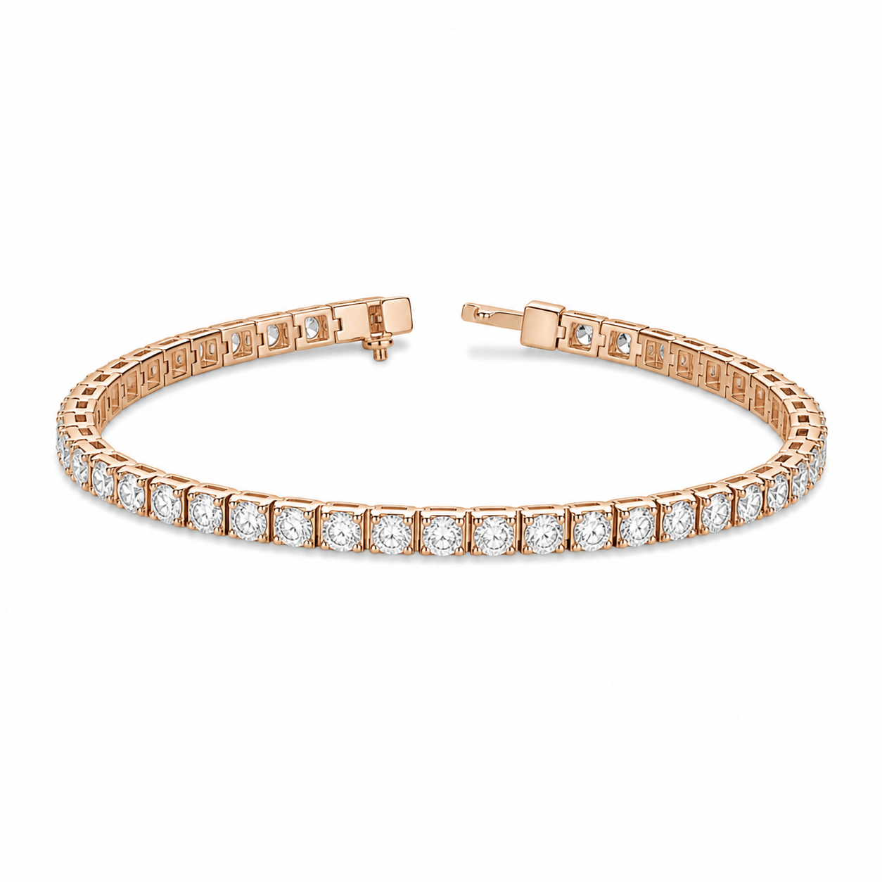 Oriana Infinity Interlocking Brilliant Diamond Tennis Bracelet in 14K Rose Gold second product view