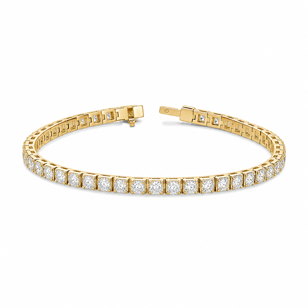 Oriana Infinity Interlocking Brilliant Diamond Tennis Bracelet in 14K Yellow Gold second product view