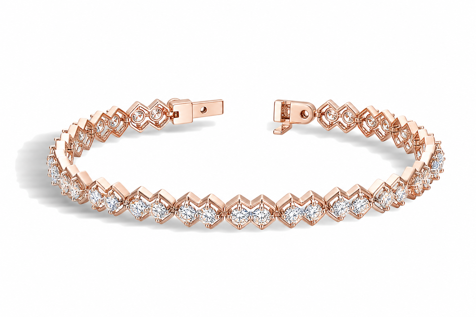 Mireya Eclat Diamond Tennis Bracelet in 14K Rose Gold second product view