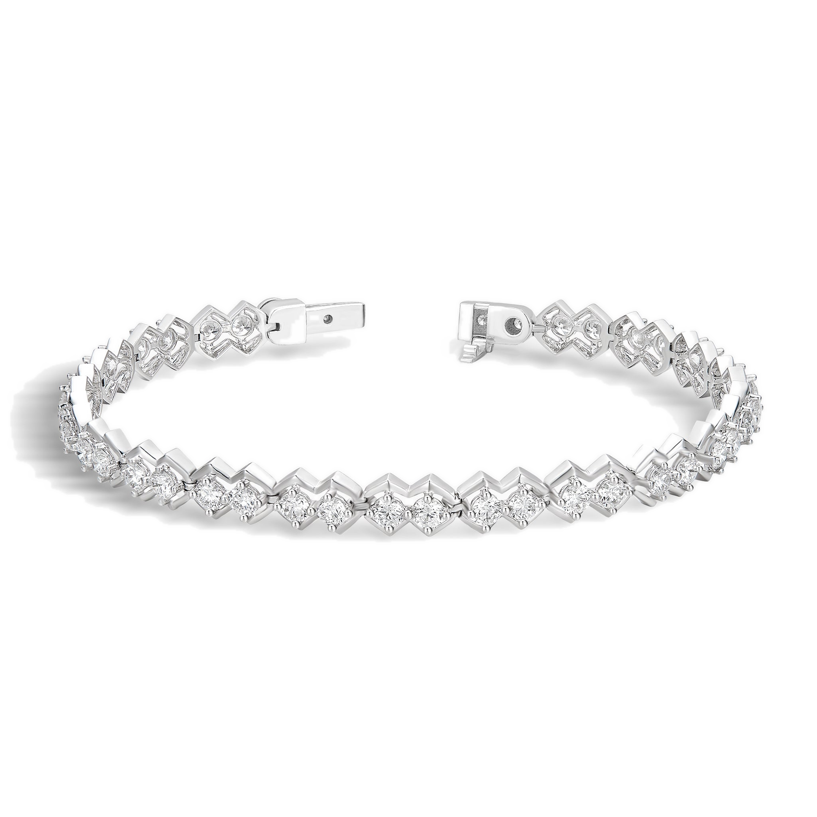 Mireya Eclat Diamond Tennis Bracelet in 18K White Gold second product view
