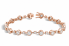 Delphine Alternating Multi-Shape Diamond Tennis Bracelet in 14K Rose Gold second product view