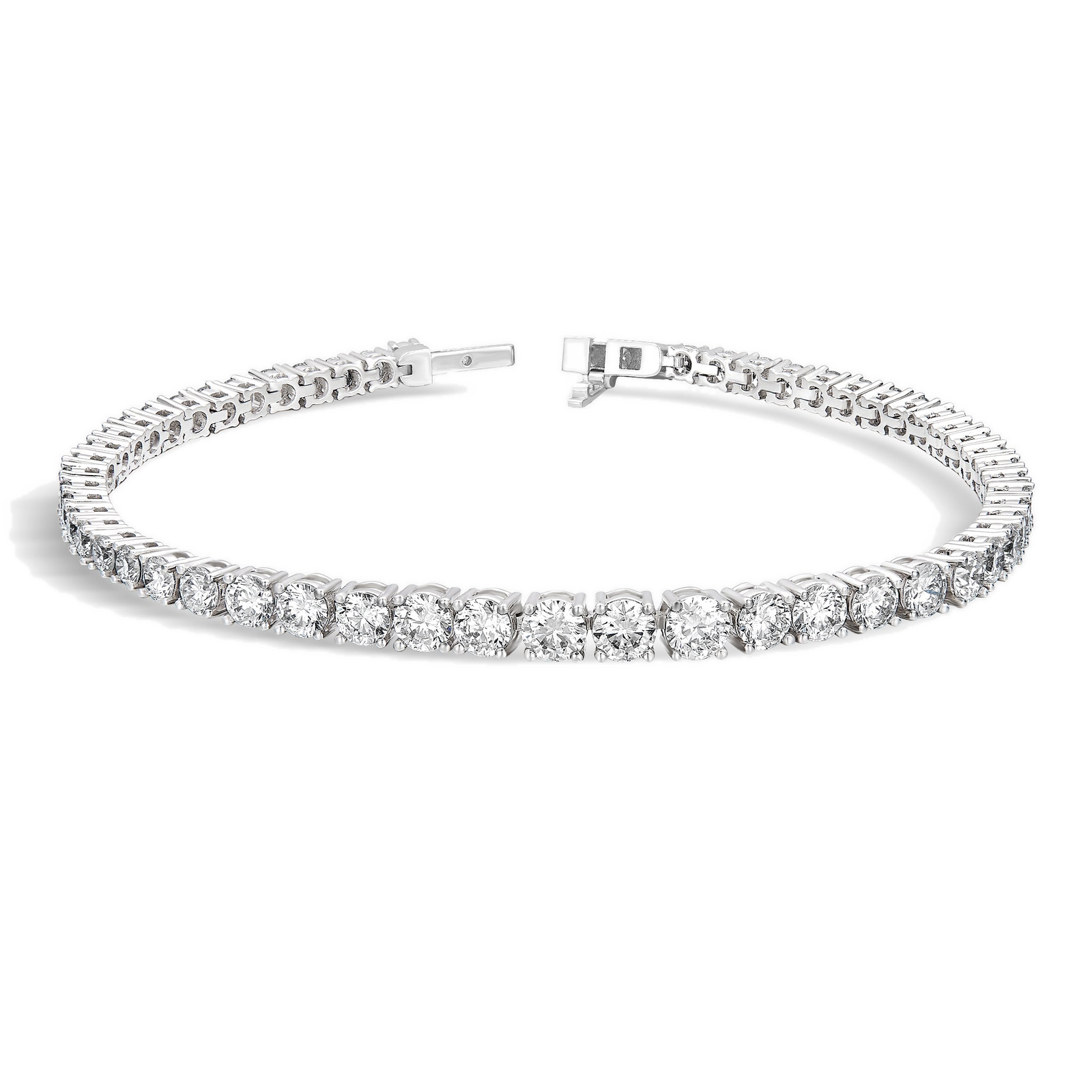 Soleia Four-Prong Brilliant Diamond Tennis Bracelet in 14K White Gold second product view