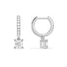 Fiorella Asscher Accented Drop Huggie Hoop Diamond Earrings in 14K White Gold second product view