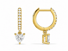 Fiorella Heart Accented Drop Huggie Hoop Diamond Earrings in 14K Yellow Gold second product view