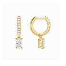 Fiorella Marquise Accented Drop Huggie Hoop Lab-Grown Diamond Earrings in 14K Yellow Gold, alternate product view