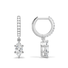 Fiorella Marquise Accented Drop Huggie Hoop Diamond Earrings in 18K White Gold second product view