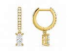 Fiorella Marquise Accented Drop Huggie Hoop Diamond Earrings in 18K Yellow Gold second product view