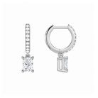Fiorella Radiant Accented Drop Huggie Hoop Lab-Grown Diamond Earrings in 14K White Gold, alternate product view