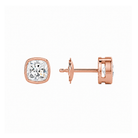 Jolie Cushion Bezel Solitaire Lab-Grown Diamond Stud Earrings in 14K Rose Gold, alternate product view