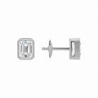 Jolie Emerald Bezel Solitaire Lab-Grown Diamond Stud Earrings in Platinum, alternate product view
