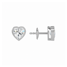 Jolie Heart Bezel Solitaire Lab-Grown Diamond Stud Earrings in 18K White Gold, alternate product view