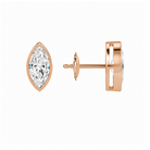 Jolie Marquise Bezel Solitaire Lab-Grown Diamond Stud Earrings in 14K Rose Gold, alternate product view