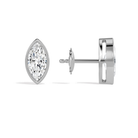 Jolie Marquise Bezel Solitaire Diamond Stud Earrings in 14K White Gold second product view