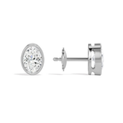 Jolie Oval Bezel Solitaire Diamond Stud Earrings in Platinum second product view