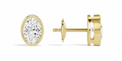 Jolie Oval Bezel Solitaire Diamond Stud Earrings in 18K Yellow Gold second product view