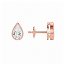 Jolie Pear Bezel Solitaire Lab-Grown Diamond Stud Earrings in 14K Rose Gold, alternate product view