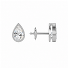Jolie Pear Bezel Solitaire Lab-Grown Diamond Stud Earrings in 14K White Gold, alternate product view