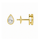Jolie Pear Bezel Solitaire Lab-Grown Diamond Stud Earrings in 18K Yellow Gold, alternate product view