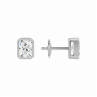 Jolie Radiant Bezel Solitaire Lab-Grown Diamond Stud Earrings in Platinum, alternate product view