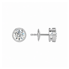 Jolie Round Bezel Solitaire Lab-Grown Diamond Stud Earrings in Platinum, alternate product view