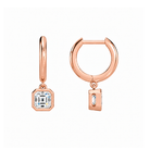 Giselle Asscher Bezel Drop Huggie Hoop Lab-Grown Diamond Earrings in 14K Rose Gold, alternate product view