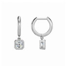 Giselle Asscher Bezel Drop Huggie Hoop Lab-Grown Diamond Earrings in 14K White Gold, alternate product view