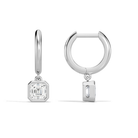 Giselle Asscher Bezel Drop Huggie Hoop Diamond Earrings in 14K White Gold second product view