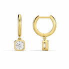Giselle Asscher Bezel Drop Huggie Hoop Diamond Earrings in 18K Yellow Gold second product view