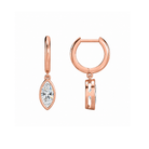 Giselle Marquise Bezel Drop Huggie Hoop Lab-Grown Diamond Earrings in 14K Rose Gold, alternate product view