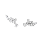 Honorine Cluster Climber Diamond Stud Earrings in 14K White Gold second product view