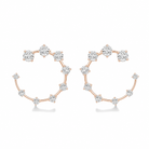 Kallista Graduated Open Hoop Diamond Earrings in 14K Rose Gold second product view