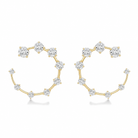 Kallista Graduated Open Hoop Diamond Earrings in 18K Yellow Gold second product view