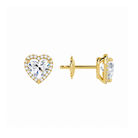 Seren Heart Halo Lab-Grown Diamond Stud Earrings in 18K Yellow Gold, alternate product view