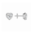 Seren Heart Halo Lab-Grown Diamond Stud Earrings in Platinum, alternate product view