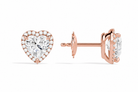 Seren Heart Halo Diamond Stud Earrings in 14K Rose Gold second product view
