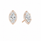 Seren Marquise Halo Lab-Grown Diamond Stud Earrings in 14K Rose Gold, front view