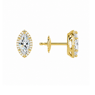 Seren Marquise Halo Lab-Grown Diamond Stud Earrings in 14K Yellow Gold, alternate product view