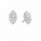 Seren Marquise Halo Lab-Grown Diamond Stud Earrings in 18K White Gold, front view